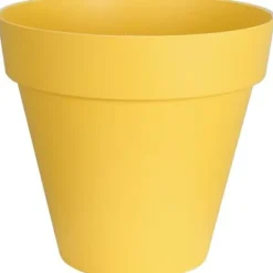 Best RIVIERA SOLEILLA rund blomlåda - Plast - Diameter 60 cm - Gul Krukkeplanter Indendørs