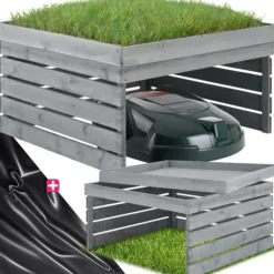 Outlet Robotplæneklipper garage Hortus - grå Havemaskiner