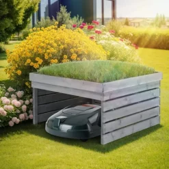 Outlet Robotplæneklipper garage Hortus - grå Havemaskiner