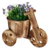 Havedekorationer^Robust blomstercykel i træ
