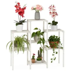Best Robust blomsterhylde i træ, hvid Krukker & Plantebeholdere