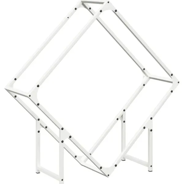 Tilbehør Til Brændeovne & Pejse^Robust brændestativ i koldvalset stål | Størrelse: 80x25x80 cm | Farve: Hvid