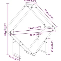 Tilbehør Til Brændeovne & Pejse^Robust brændestativ i koldvalset stål | Størrelse: 80x25x80 cm | Farve: Hvid
