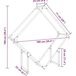 Tilbehør Til Brændeovne & Pejse^Robust brændestativ i koldvalset stål - Hvid | Størrelse: 100x25x100 cm
