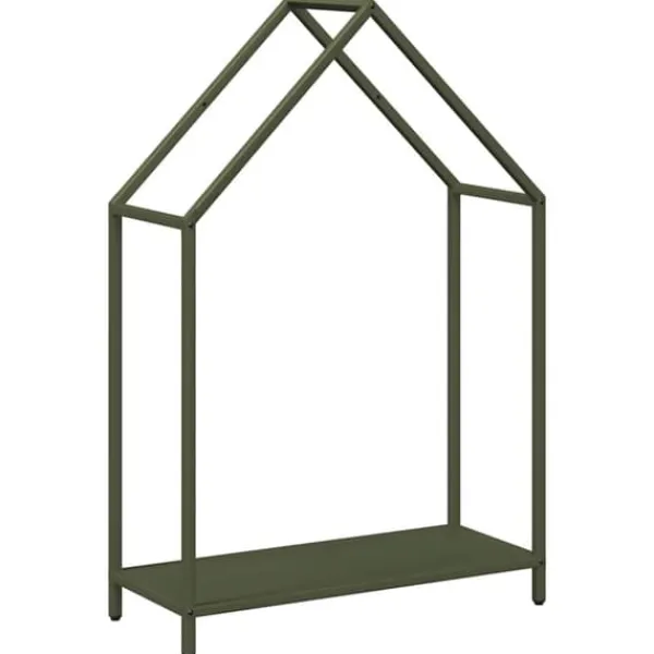 Clearance Robust brændestativ i koldvalset stål | Størrelse: 60x25x90 cm | Farve: Olivengrøn Tilbehør Til Brændeovne & Pejse