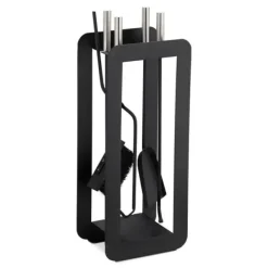 New Robust 5-delt pejseværktøj sort moderne Tilbehør Til Brændeovne & Pejse