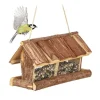 New Robust fuglefoderhus med bark Til Fugle & Småvildt