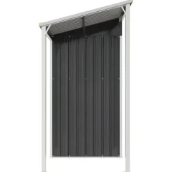 Skure, Garager & Carports^Robust haveskur i stål med udvidet tag - Optimeret opbevaring | Farve: Antracitgrå | Størrelse: 277x107x181 cm