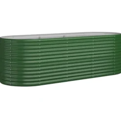 Plantningsbænke^Robust plantekasse i galvaniseret stål - Højbed | Størrelse: 224x80x68 cm | Farve: Grøn