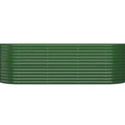 Plantningsbænke^Robust plantekasse i galvaniseret stål - Højbed | Størrelse: 224x80x68 cm | Farve: Grøn