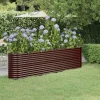 Hot Robust plantekasse i galvaniseret stål - Højbed | Størrelse: 260x40x68 cm | Farve: Brun Plantningsbænke