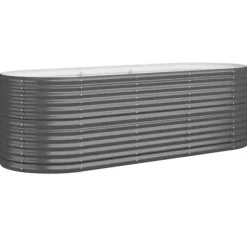 Plantningsbænke^Robust plantekasse i galvaniseret stål - Højbed | Størrelse: 224x80x68 cm | Farve: Antracitgrå