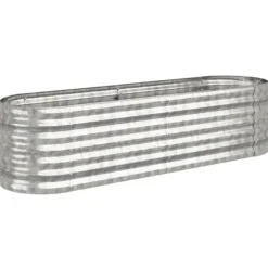 Plantningsbænke^Robust plantekasse i galvaniseret stål | Størrelse: 152x40x36 cm | Farve: Sølv
