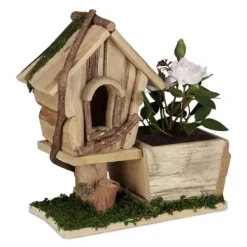 Til Fugle & Småvildt^Robust plantekasse med fuglehus