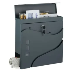Postkasser & Brevindkast^Robust postkasse med avisrum, antracit