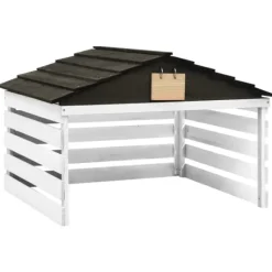 Sale Robust skur til robotplæneklipper - Beskyttelse i haven | Størrelse: 78x74x54 cm | Farve: Sort/Hvid Skure, Garager & Carports
