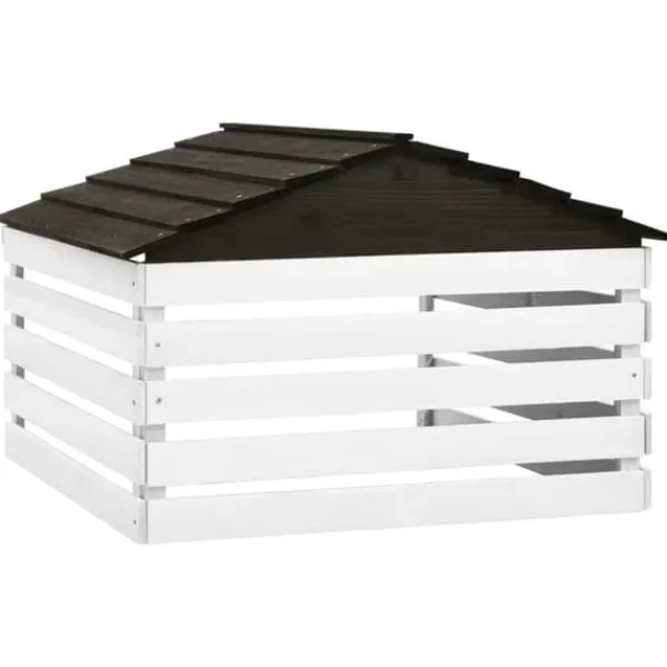 Sale Robust skur til robotplæneklipper - Beskyttelse i haven | Størrelse: 78x74x54 cm | Farve: Sort/Hvid Skure, Garager & Carports