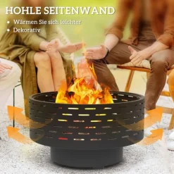 Outlet Rootz 3 -i -1 Fire Bowl - Pejs - Grill - Rust Resistant - Rustfrit stål - 60 cm x 60 cm x 39 cm Pejse