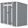 Skure, Garager & Carports^Rootz 2,4 x 1,3 m havehus - skur - opbevaringsenhed - vejr og UV -resistent - 238 cm x 125 cm x 165/183 cm - grå