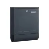 Postkasser & Brevindkast^Rootz antracit stål Postkasse - Postkasse - Postkasse - Pulverlakeret stål - Vejrbestandig - Nem at installere - Sikkert låsesystem - 35cm x 12cm x 42 | CDON