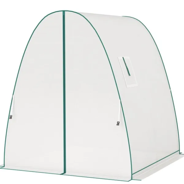 Drivhus^Rootz Arched Greenhouse - Plante Nursery - Gardening Shelter - Vejrbeskyttelse - 1,8 x 1,8 x 2 m - Hvid