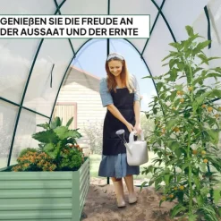 Drivhus^Rootz Arched Greenhouse - Plante Nursery - Gardening Shelter - Vejrbeskyttelse - 1,8 x 1,8 x 2 m - Hvid