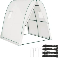 Drivhus^Rootz Arched Greenhouse - Plante Nursery - Gardening Shelter - Vejrbeskyttelse - 1,8 x 1,8 x 2 m - Hvid
