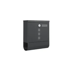 Online Rootz Black Mailbox - Postbox - Secure Letter Box - Visningsvindue og navneskilt - pulverlakeret stål - 30,5 cm x 9,5 cm x 33,3 cm Postkasser & Brevindkast