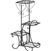 Discount Rootz blomsterstativ - metal blomsterstativ - 4 niveauer plantehylde - blomsterstige - blomsterstativ til indendørs og udendørs - Have - Balkon - Sort | CDON Plantestativer