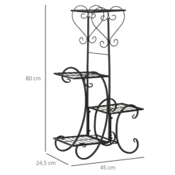 Discount Rootz blomsterstativ - metal blomsterstativ - 4 niveauer plantehylde - blomsterstige - blomsterstativ til indendørs og udendørs - Have - Balkon - Sort | CDON Plantestativer