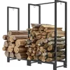 Best Rootz Brændestativ - Brændestativ - Optændingsorganisator - Holder 200 kg - Pulverlakeret stål - 123cm x 32cm x 115cm Tilbehør Til Brændeovne & Pejse