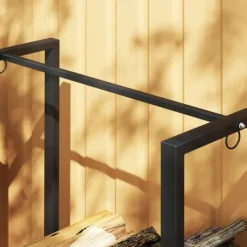 Best Rootz Brændestativ - Brændestativ - Optændingsorganisator - Holder 200 kg - Pulverlakeret stål - 123cm x 32cm x 115cm Tilbehør Til Brændeovne & Pejse