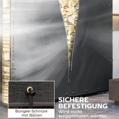 Best Rootz Brændestativbetræk Sæt - Brændeholder - Beskyttelsesbetræk - 600D Oxford Polyester - Vejrbestandig - 176cm x 175cm x 163cm Tilbehør Til Brændeovne & Pejse
