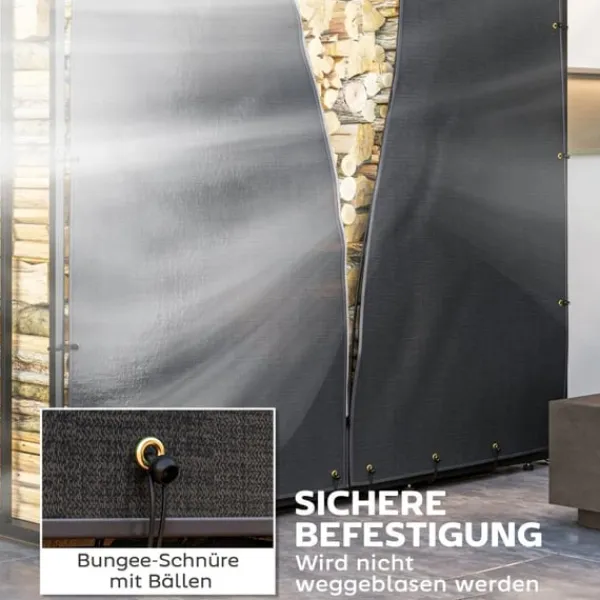 Best Rootz Brændestativbetræk Sæt - Brændeholder - Beskyttelsesbetræk - 600D Oxford Polyester - Vejrbestandig - 176cm x 175cm x 163cm Tilbehør Til Brændeovne & Pejse