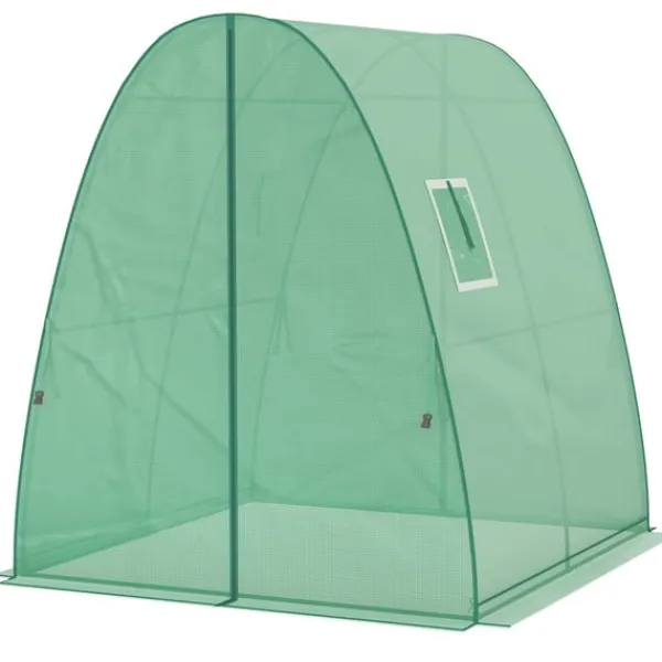 Hot Rootz buet drivhus - folie tomathus - bærbart planteskylling - stabilitet og optimal ventilation - 1,8 x 1,8 x 2 m Drivhus
