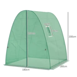 Hot Rootz buet drivhus - folie tomathus - bærbart planteskylling - stabilitet og optimal ventilation - 1,8 x 1,8 x 2 m Drivhus