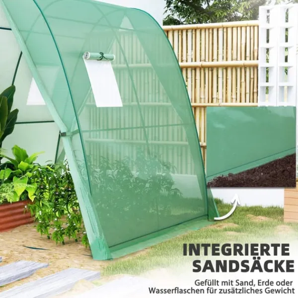 Hot Rootz buet drivhus - folie tomathus - bærbart planteskylling - stabilitet og optimal ventilation - 1,8 x 1,8 x 2 m Drivhus