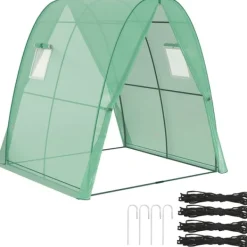 Hot Rootz buet drivhus - folie tomathus - bærbart planteskylling - stabilitet og optimal ventilation - 1,8 x 1,8 x 2 m Drivhus