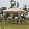 Sale Rootz Castile Garden Gazebo - Sort, Brun - Metal, Polyester - 118,11 cm x 118,11 cm x 108,27 cm Telte & Lysthuse