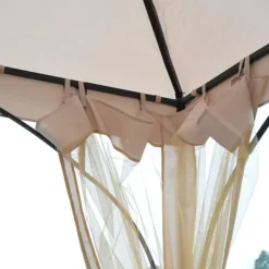 Sale Rootz Castile Garden Gazebo - Sort, Brun - Metal, Polyester - 118,11 cm x 118,11 cm x 108,27 cm Telte & Lysthuse