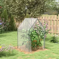Rootz Drivhus - Cold Frame Drivhus - Film Drivhus - Mini Drivhus - Stål - Plastik - Gennemsigtig + Sort - 90 cm x 90 cm x 145 cm Drivhus