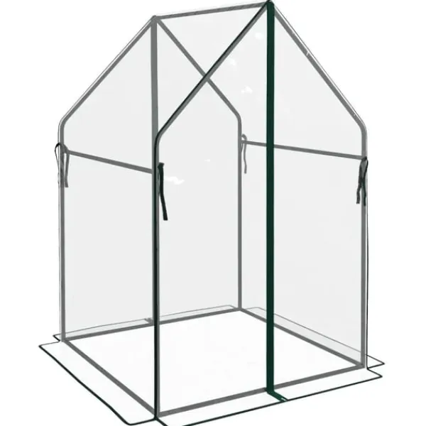 Rootz Drivhus - Cold Frame Drivhus - Film Drivhus - Mini Drivhus - Stål - Plastik - Gennemsigtig + Sort - 90 cm x 90 cm x 145 cm Drivhus