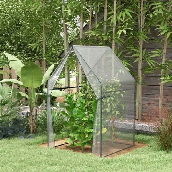 Rootz Drivhus - Cold Frame Drivhus - Film Drivhus - Mini Drivhus - Stål - Plastik - Gennemsigtig + Sort - 90 cm x 90 cm x 145 cm Drivhus