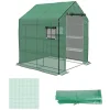 Outlet Rootz Drivhus - Cold Frame Drivhus - Film Drivhus - Rulledøre - UV-bestandig - Grøn - 140cm x 143cm x 190cm Drivhus