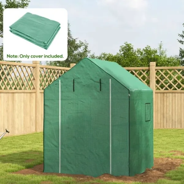 Outlet Rootz Drivhus - Cold Frame Drivhus - Film Drivhus - Rulledøre - UV-bestandig - Grøn - 140cm x 143cm x 190cm Drivhus
