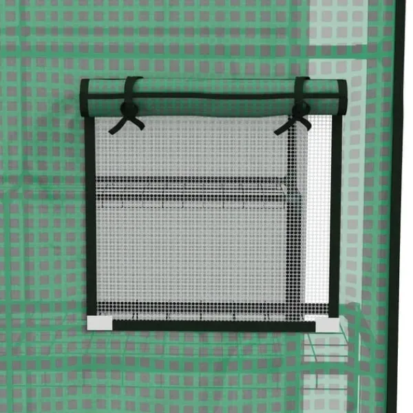Outlet Rootz Drivhus - Cold Frame Drivhus - Film Drivhus - Rulledøre - UV-bestandig - Grøn - 140cm x 143cm x 190cm Drivhus
