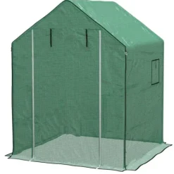 Outlet Rootz Drivhus - Cold Frame Drivhus - Film Drivhus - Rulledøre - UV-bestandig - Grøn - 140cm x 143cm x 190cm Drivhus