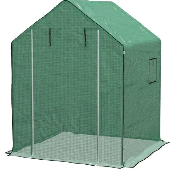 Outlet Rootz Drivhus - Cold Frame Drivhus - Film Drivhus - Rulledøre - UV-bestandig - Grøn - 140cm x 143cm x 190cm Drivhus