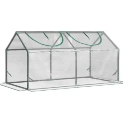 Drivhus^Rootz Drivhus - Folie Drivhus Med Vindue - PVC Drivhus - Tomat Hus - Kold Ramme - Gennemsigtig - 120 x 60 x 60 cm