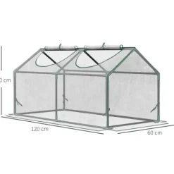 Drivhus^Rootz Drivhus - Folie Drivhus Med Vindue - PVC Drivhus - Tomat Hus - Kold Ramme - Gennemsigtig - 120 x 60 x 60 cm